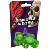 Dragon & Skull D6 Dice Pack - Green Glitter