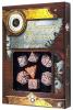Steampunk Clockwork Caramel & white Dice Set (7)