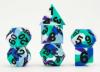 16mm Pride Sharp Edge Silicone Rubber Poly Dice Set - Gay Men: Gaymers Pride: FanRoll