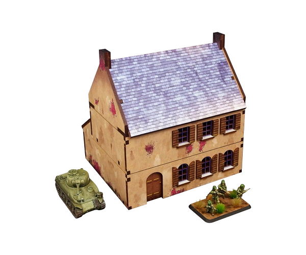 WW2 Normandy Townhouse 2 PREPAINTED [15mm/1:100]