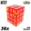 36x D6 12mm Dice - Clear Red/Yellow 1
