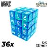 36x D6 12mm Dice - Clear Blue/Turquoise 2