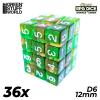 36x D6 12mm Dice - Clear Orange/Green 1