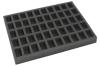 Foam tray for 50 miniatures on 25mm bases for old cases