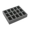 Half-sized foam tray for 15 miniatures on 40 mm bases