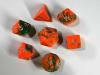 Toxic Chemical Dice Orange/Green Bag of 7, 1 Each Type    POLY SET