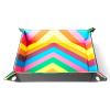 Fold Up Velvet Dice Tray: Zig Zag Rainbow (Leather Backed)