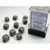 Chessex - Opaque 12mm D6 Dice Block - Grey with Black