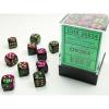 Chessex - Gemini 12mm D6 Dice Block - Green & Purple with Gold