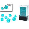 Chessex - Mini Translucent Polyhedral 7 Die Set - Teal & White