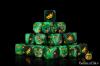 Drake Green and Gold Dice Set (Round) - Baron of Dice