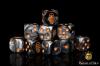 Day of the Dead Orange Coffin Dice Set (Round) - Baron of Dice