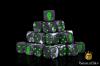 Day of the Dead Green Coffin Dice Set (Round) - Baron of Dice