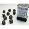 Chessex - Opaque 12mm D6 Dice Block - Dark Grey w/Copper