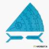 Regiment Wheel Ruler and Front Arc Markers - Blue