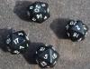 X4 D20 Dice Pack (Black and White) 2