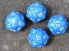 X4 D20 Dice Pack (Blue and White)