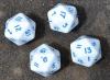 X4 D20 Dice Pack (White and Blue)