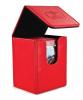 Flip Deck Case 100+ Standard Size Leatherette Red
