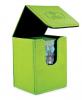 Flip Deck Case 100+ Standard Size Leatherette Green