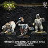 Trollblood Northkin Bear Handler & Battle Bears (3) (Metal)