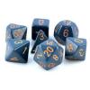 Opaque Poly 7 Set: Dusty Blue/Gold