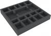 ASEC035BO 247 mm x 247 mm x 35 mm foam tray for board game boxes