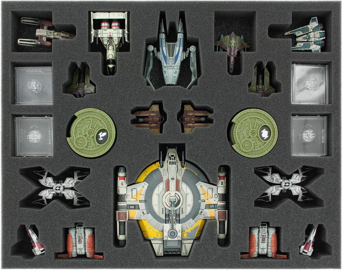 FSJZ040BO 40 mm (1.6 inches) full-size foam tray for Star Wars X-WING: Shadow Caster, StarViper, M3-A Interceptor, IG-2000, Z-95 und Y-Wing and other