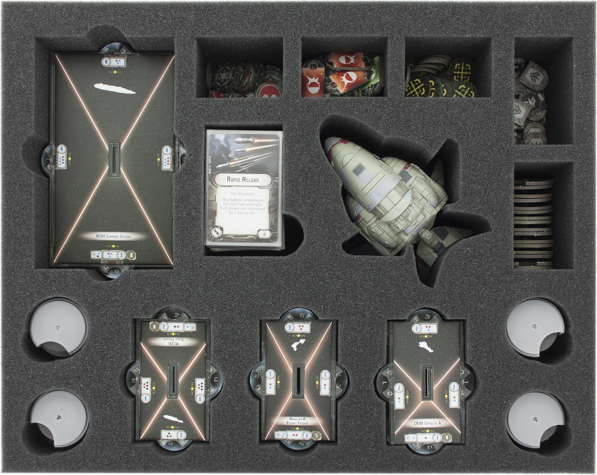 FSKR070BO 70 mm (2.75 inches) full-size foam tray for Star Wars Armada: Assault Frigate Mark II and accessories