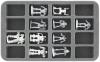 HS035BT06 35 mm (1.38 Inch) half-size foam tray with 16 slots for BattleTech Mechs