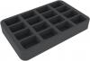 HS040BF05BO 40 mm (1.6 inches) half-size Figure Foam Tray with 16 slots 1