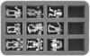 HS050BT05 50 mm (2 inches) half-size foam tray with 12 slots for BattleTech Mechs