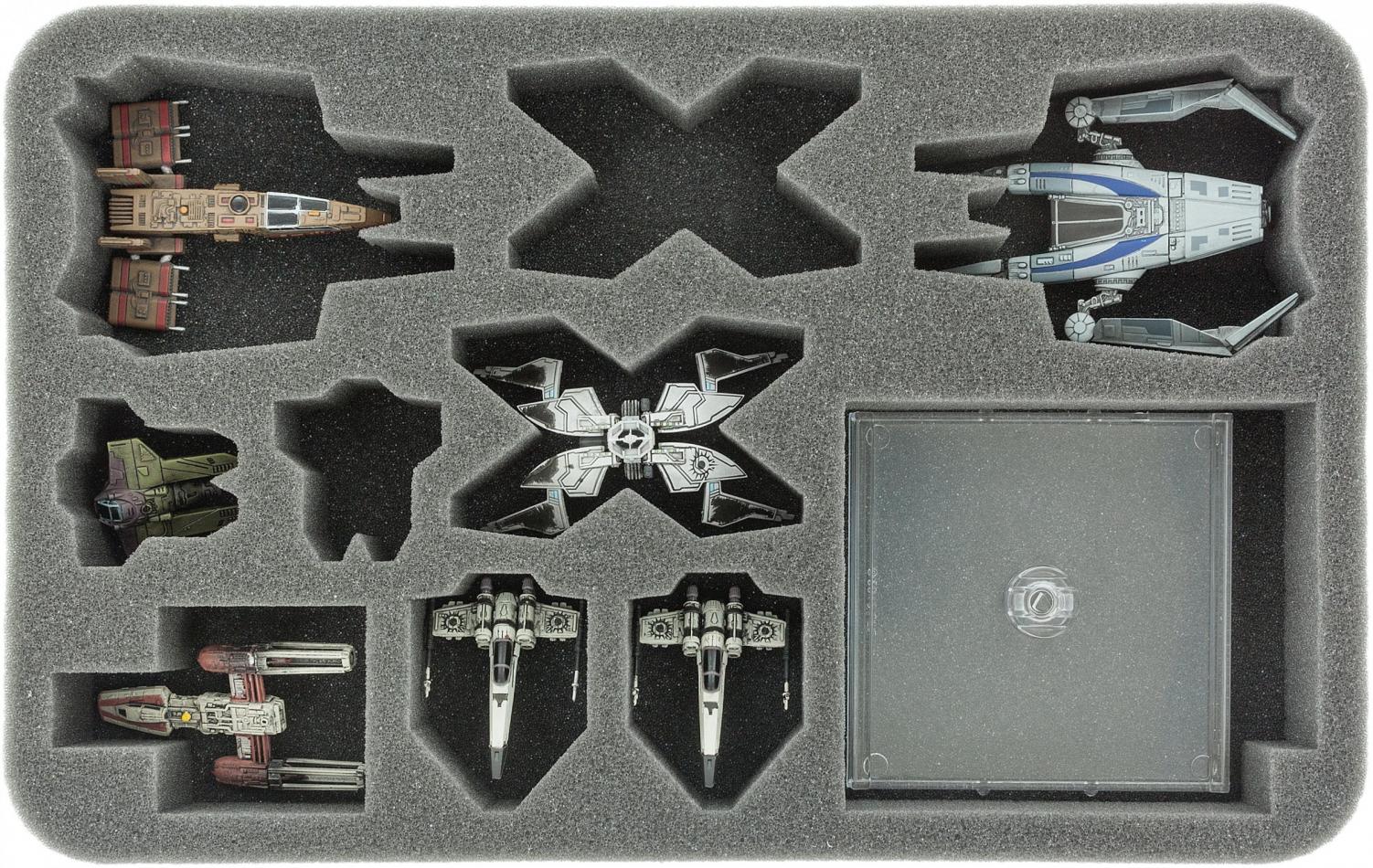 HSBV040BO foam tray for X-Wing StarViper, M3-A Interceptor, IG-2000, Z-95 und Y-Wing