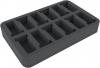 HSDT040BO 40 mm (1.6 inches) half-size Figure Foam Tray with 12 slots