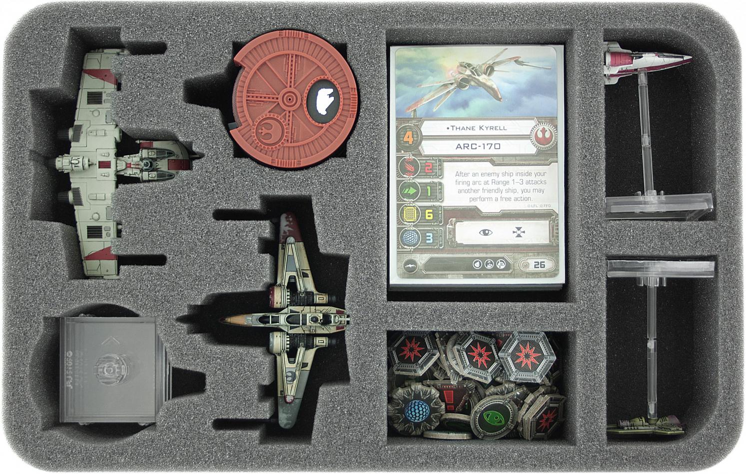 HSGB050BO foam tray for Star Wars X-WING 2 x ARC-170 or K-Wing, Ships and accessories
