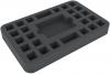 HSHP030BO 30 mm (1.18 inches) half-size foam tray 24 square cut-outs plus card-slot