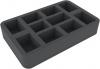 HSLM050BO 50 mm (1.96 inches) half-size foam tray with 10 compartments