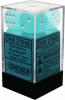 16mm d6 Dice Block: Frosted� Teal/white