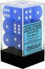16mm d6 Dice Block: Frosted� Blue/white