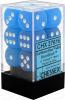 16mm d6 Dice Block: Frosted� Caribbean Blue�/wh