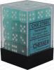 12mm d6 Dice Block: Frosted� Teal/white