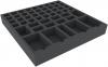 DCMEMY050BO 370 mm x 370 mm x 50 mm foam tray for board games - 51 compartments
