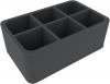 HSMECO100BO 100 mm Half-Size foam tray with 6 compartments