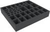 DGMENN055BO 335 mm x 300 mm x 55 mm foam tray for board games - 43 compartments