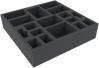 AGMEKM070BO 295 mm x 295 mm x 70 mm foam tray for board games - 17 compartments