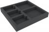 AFMEMW040BO 285 mm x 285 mm x 40 mm foam tray for board games - 5 compartments