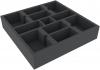 AFMEEX060BO 285 mm x 285 mm x 60 mm foam tray with 11 compartments for board game boxes
