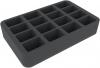 HS050BF05BO 50 mm Half-Size foam tray with 16 compartments