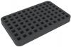HSLN025BO 25mm (1 inches) half-size foam tray 77 square cut-outs for dice (14mm/0.55inch)