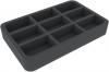 HSMEOP040BO 40 mm Half-Size foam tray with 9 compartments
